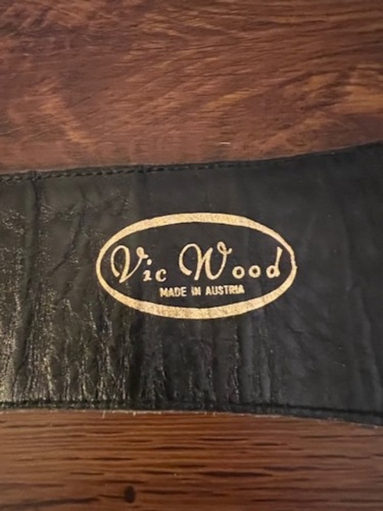 VINTAGE 1980s Vic Wood Peacock Belt - Leather with Rhinestone Goldtone Buckle